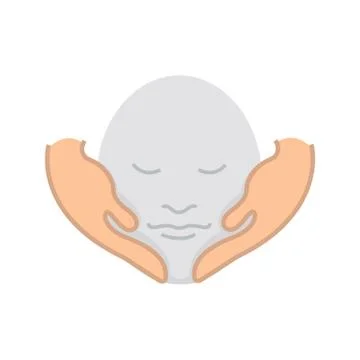 Flat Icon Face Massage Alternative medicine icon Stock Illustration