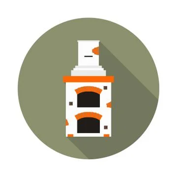 Flat icon fireplace brick oven Stock Illustration