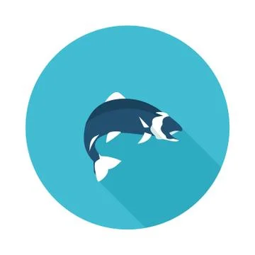 Flat icon fish Stock Illustration