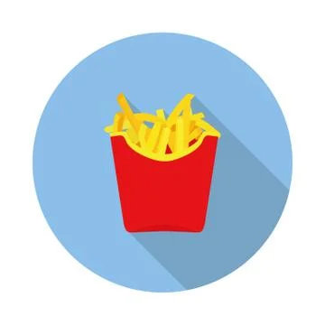 Flat icon fries Stock Illustration