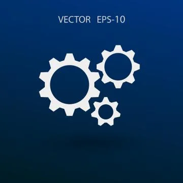 Flat icon of gears. vector illustration Stock Illustration