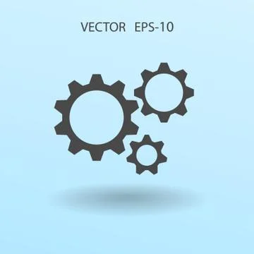 Flat icon of gears. vector illustration Stock Illustration