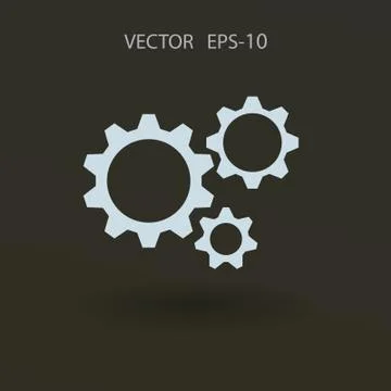 Flat icon of gears. vector illustration Stock Illustration
