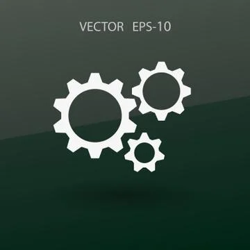 Flat icon of gears. vector illustration Illustrazione stock