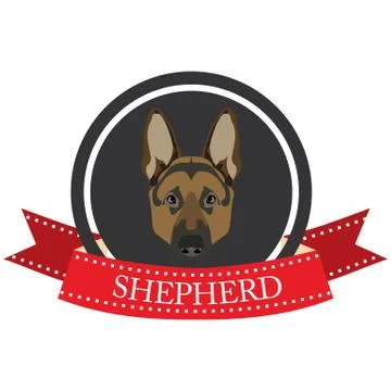 Flat icon German shepherd Stock Illustration