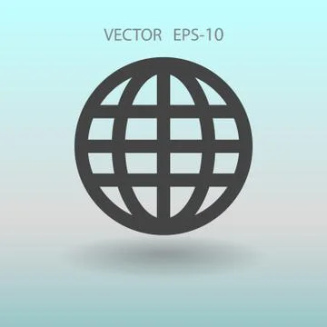 Flat icon of globe. vector illustration Stock Illustration