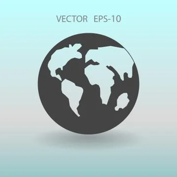 Flat icon of globe. vector illustration Stock Illustration