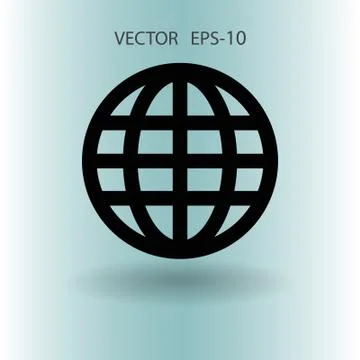 Flat icon of globe. vector illustration Stock Illustration