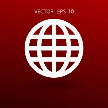 Flat icon of globe. vector illustration Stock Illustration