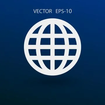 Flat icon of globe. vector illustration Stock Illustration