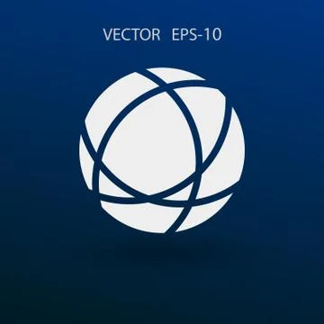 Flat icon of globe. vector illustration Stock Illustration