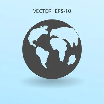 Flat icon of globe. vector illustration Stock Illustration