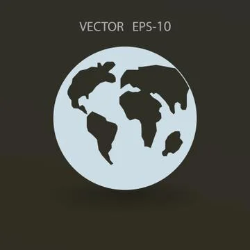 Flat icon of globe. vector illustration Stock Illustration