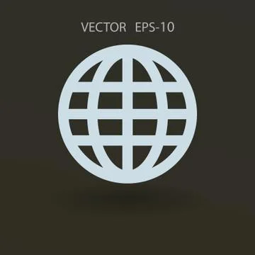 Flat icon of globe. vector illustration Stock Illustration