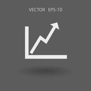 Flat icon of graph. vector illustration Stock Illustration