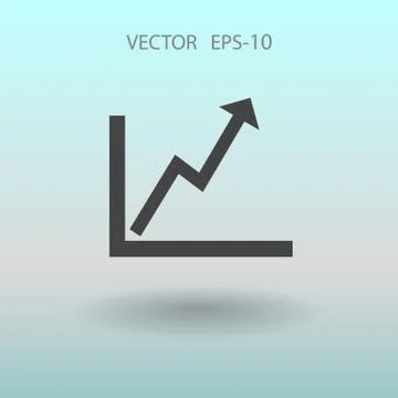 Flat icon of graph. vector illustration Stock Illustration