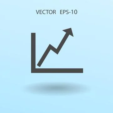 Flat icon of graph. vector illustration Stock Illustration