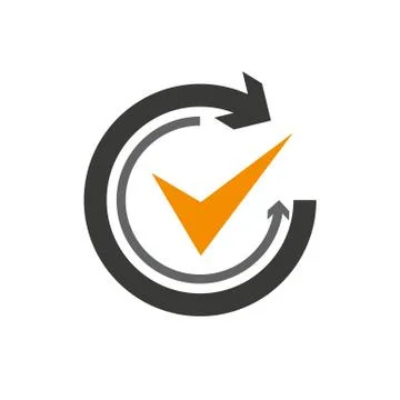 Flat icon of graphical symbol of movement, rotation, cyclic recurrence Stock Illustration