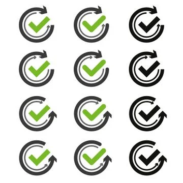 Flat icon of graphical symbol of movement, rotation, cyclic recurrence 스톡 일러스트