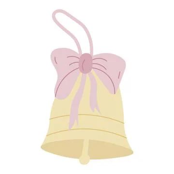 Flat icon of hand bell vector illustration. Stock Illustration