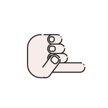 Flat icon of a hand. Stock Illustration
