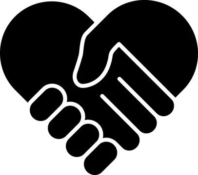 Flat icon of handshake as a concept of love or together Illustrazione stock