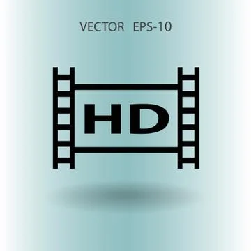 Flat icon of hd video. vector illustration Stock Illustration