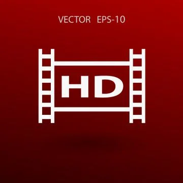Flat icon of hd video. vector illustration Stock Illustration