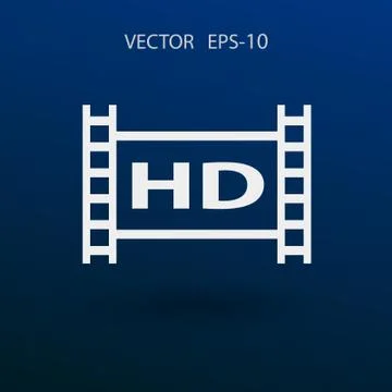 Flat icon of hd video. vector illustration Stock Illustration