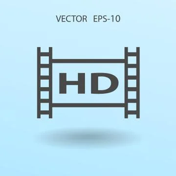 Flat icon of hd video. vector illustration Illustrazione stock