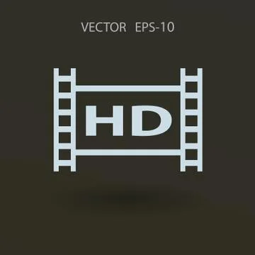 Flat icon of hd video. vector illustration Stock Illustration