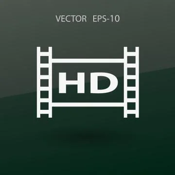 Flat icon of hd video. vector illustration Stock Illustration