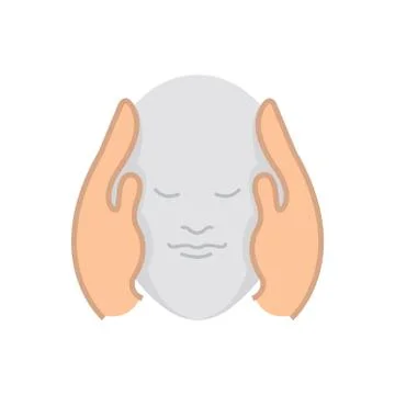 Flat Icon head massage icon Stock Illustration