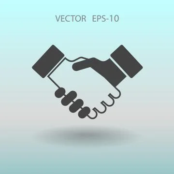 Flat  icon of heandshake. vector illustration Stock Illustration