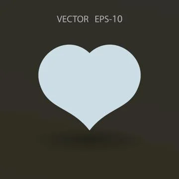 Flat icon of heart. vector illustration Ilustração Stock