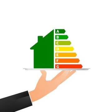 Flat icon with home energy. Flat vector illustration. Vector icon 库存插图