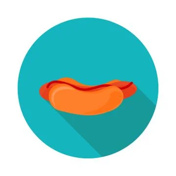 Flat icon hotdog Stock Illustration