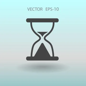 Flat icon of hourglass. vector illustration Stock Illustration