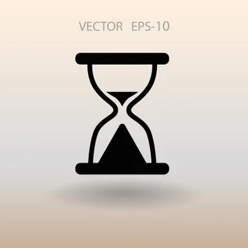 Flat icon of hourglass. vector illustration Stock Illustration