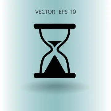 Flat icon of hourglass. vector illustration Stock Illustration