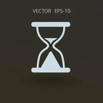 Flat icon of hourglass. vector illustration Stock Illustration