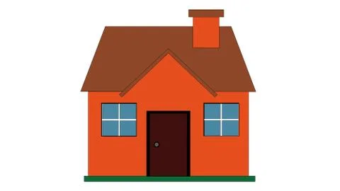 Flat icon of a house. Flat style vector illustration with plain background Stock Illustration