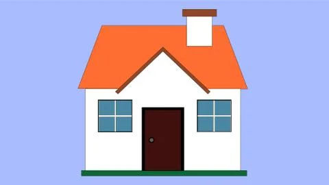 Flat icon of a house. Flat style vector illustration with plain background Stock Illustration