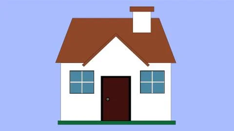 Flat icon of a house. Flat style vector illustration with plain background Stock Illustration