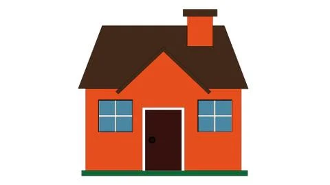 Flat icon of a house. Flat style vector illustration with plain background Stock Illustration