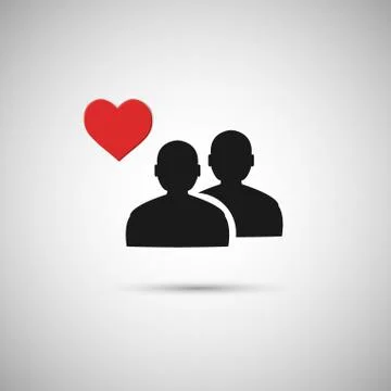 Flat icon human heart on a gray background Stock Illustration