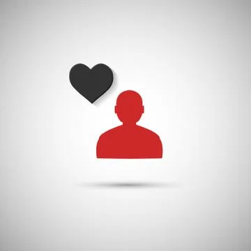 Flat icon human heart on a gray background Illustrazione stock