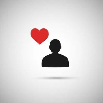 Flat icon human heart on a gray background Stock Illustration