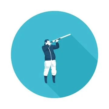 Flat icon hunter Stock Illustration