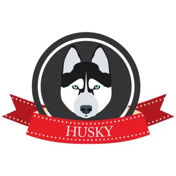 Flat icon husky Stock Illustration